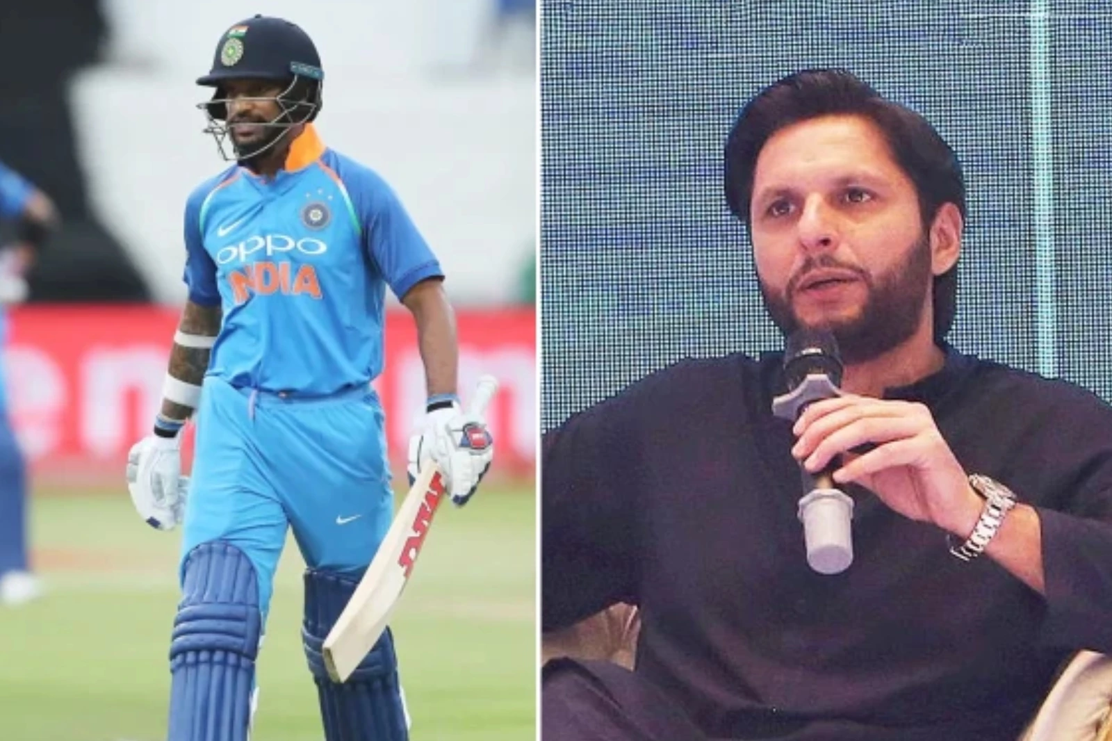 在最近的跨境争端中，Shahid Afridi向Shikhar Dhawan“递茶”
